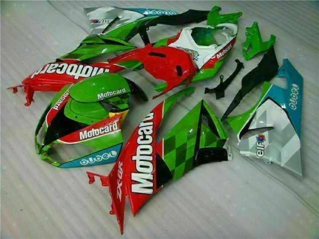 2009-2012 Red Green Motocard Kawasaki ZX6R Replacement Motorcycle Fairings for Sale 2009-2012 Red Green Motocard Kawasaki ZX6R Replacement Motorcycle Fairings for Sale