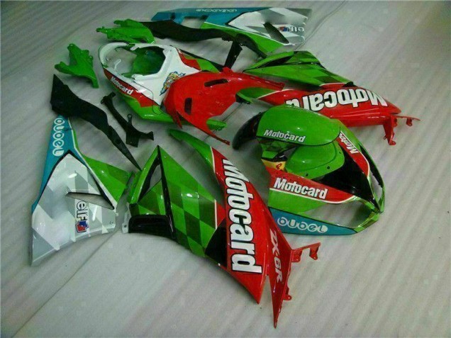 2009-2012 Red Green Motocard Kawasaki ZX6R Replacement Motorcycle Fairings for Sale 2009-2012 Red Green Motocard Kawasaki ZX6R Replacement Motorcycle Fairings for Sale