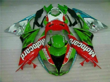 2009-2012 Red Green Motocard Kawasaki ZX6R Replacement Motorcycle Fairings for Sale