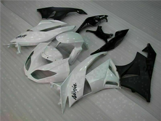 2009-2012 White Black Kawasaki ZX6R Motorcycle Fairings Kits for Sale 2009-2012 White Black Kawasaki ZX6R Motorcycle Fairings Kits for Sale