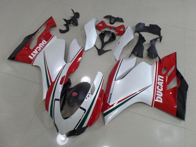 2011-2014 White Red Ducati 1199 Motorcycle Fairing Kits for Sale