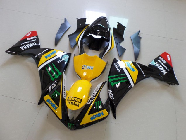 2012-2014 Yellow Black Monster Yamaha YZF R1 Replacement Fairings for Sale 2012-2014 Yellow Black Monster Yamaha YZF R1 Replacement Fairings for Sale
