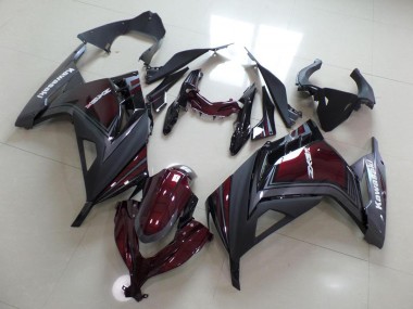 2013-2016 Dark Red and Grey Kawasaki ZX300R Motorcycle Fairings for Sale