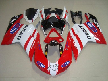 2007-2014 Red White Tim 46 Ducati 1098 Motorcycle Fairing Kit for Sale