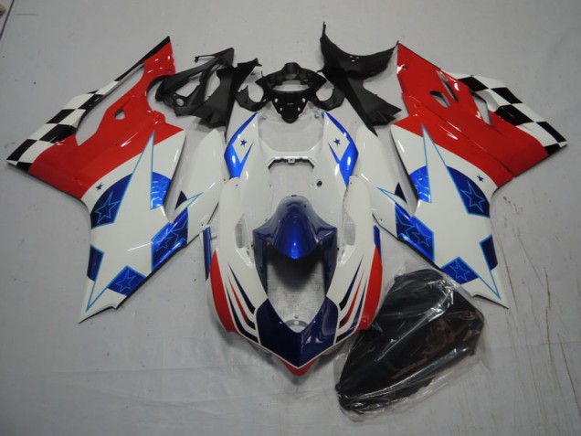 2011-2014 White Blue Red Ducati 1199 Bike Fairing for Sale