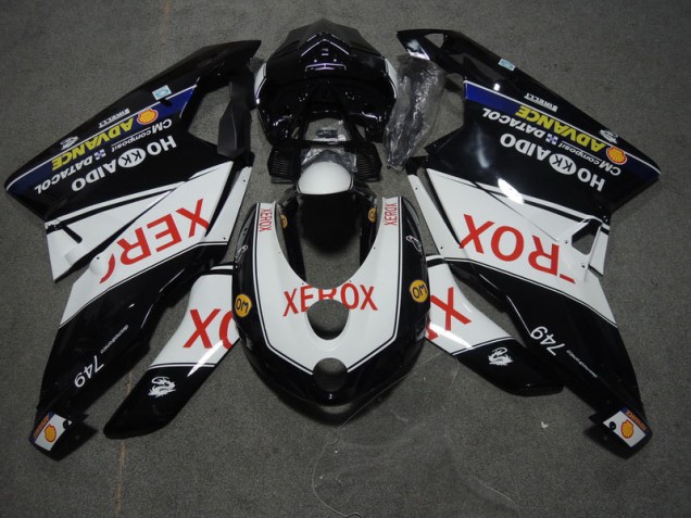 2005-2006 Black White Xerox Ducati 749 Motorcycle Replacement Fairings for Sale
