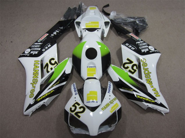 2004-2005 White Green Hannspree 52 Honda CBR1000RR Replacement Motorcycle Fairings for Sale 2004-2005 White Green Hannspree 52 Honda CBR1000RR Replacement Motorcycle Fairings for Sale