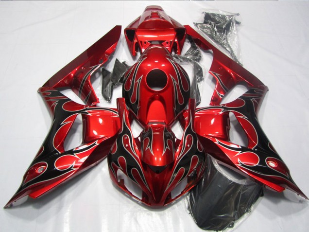 2006-2007 Red Black Flame Honda CBR1000RR Replacement Motorcycle Fairings for Sale 2006-2007 Red Black Flame Honda CBR1000RR Replacement Motorcycle Fairings for Sale