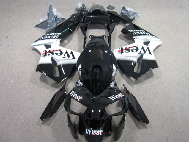 2003-2004 West White Black Honda CBR600RR Motorbike Fairings for Sale 2003-2004 West White Black Honda CBR600RR Motorbike Fairings for Sale