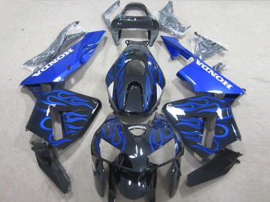 2005-2006 Black Blue Flame Honda CBR600RR Bike Fairings for Sale