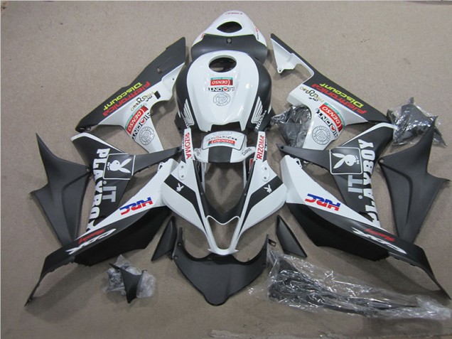 2007-2008 Black White HRC Honda CBR600RR Motorcycle Fairing Kits for Sale