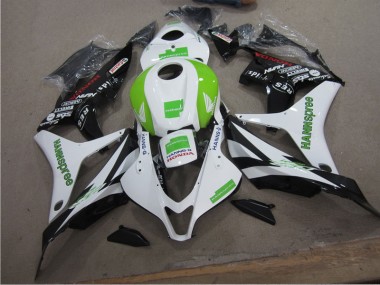 2007-2008 White Green Hannspree Honda CBR600RR Bike Fairings for Sale