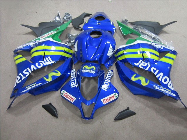 2009-2012 Blue White Movistar Honda CBR600RR Bike Fairings for Sale 2009-2012 Blue White Movistar Honda CBR600RR Bike Fairings for Sale