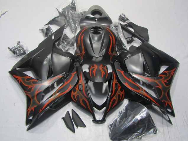 2009-2012 Black Red Flame Honda CBR600RR Motorcycle Replacement Fairings for Sale