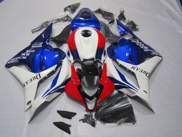2009-2012 White Blue Red DREAM Honda CBR600RR Motorbike Fairings for Sale 2009-2012 White Blue Red DREAM Honda CBR600RR Motorbike Fairings for Sale