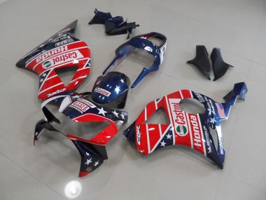 2002-2003 Blue Red Cycle World Castrol Honda CBR900RR 954 Motorcycle Fairing Kit for Sale