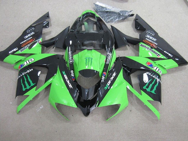 2003-2005 Black Green Monster Kawasaki ZX10R Motorcycle Fairing Kits for Sale