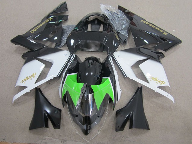 2003-2005 Black White Gold Ninja Kawasaki ZX10R Motorcycle Fairing Kit for Sale 2003-2005 Black White Gold Ninja Kawasaki ZX10R Motorcycle Fairing Kit for Sale