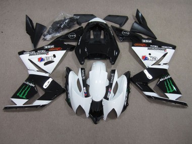 2003-2005 Black White Monster Kawasaki ZX10R Motorbike Fairing for Sale