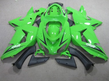 2006-2007 Green White Ninja Kawasaki ZX10R Motorcyle Fairings for Sale