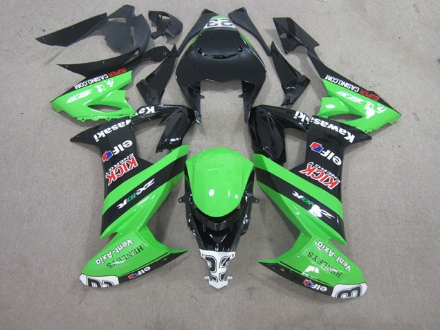 2008-2010 Black Green Kawasaki ZX10R Bike Fairings for Sale