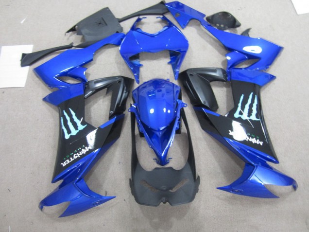 2008-2010 Black Blue Monster Kawasaki ZX10R Bike Fairing for Sale