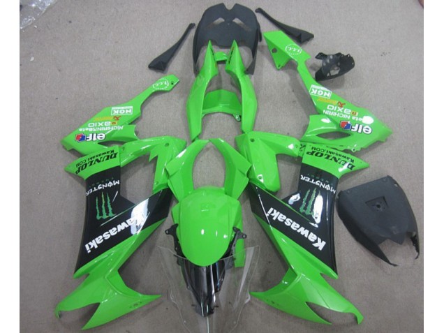 2008-2010 Green Black Monster Kawasaki ZX10R Motor Bike Fairings for Sale