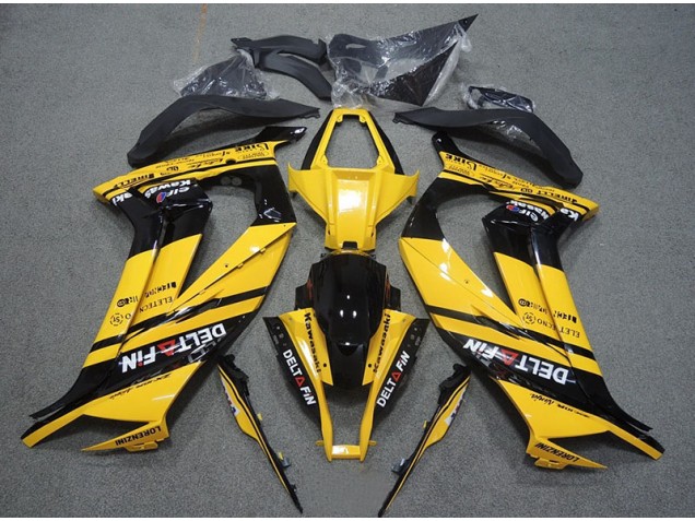 2011-2015 Yellow Black Delt Fin Kawasaki ZX10R Motorcycle Bodywork for Sale