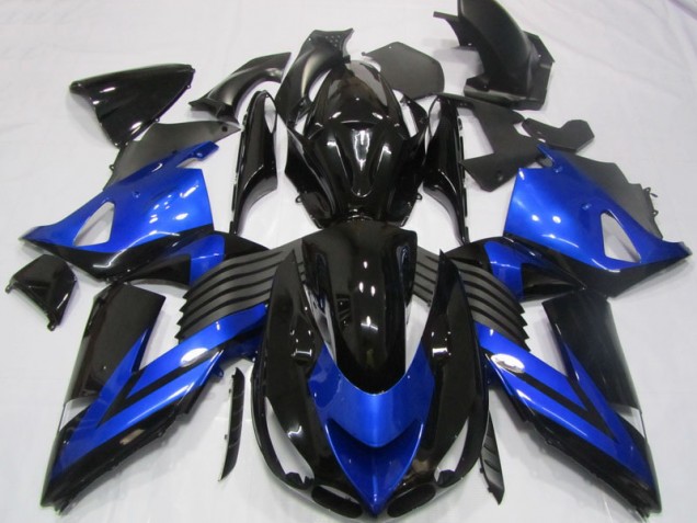 2006-2011 Black Blue Kawasaki ZX14R ZZR1400 Moto Fairings for Sale