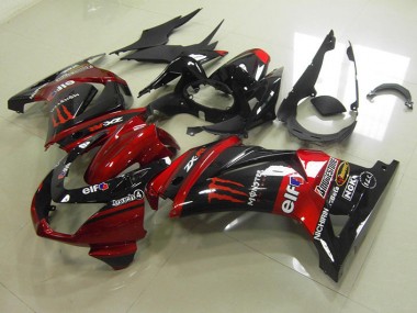 2008-2012 Black Red Monster Kawasaki ZX250R Motorcycle Fairing for Sale