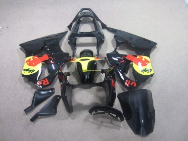 2000-2002 Black Yellow Red Bull Ninja Kawasaki ZX6R Motorcycle Replacement Fairings for Sale