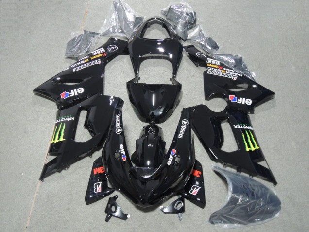 2005-2006 Black 3M Touch4 Monster Kawasaki ZX6R Motorcyle Fairings for Sale