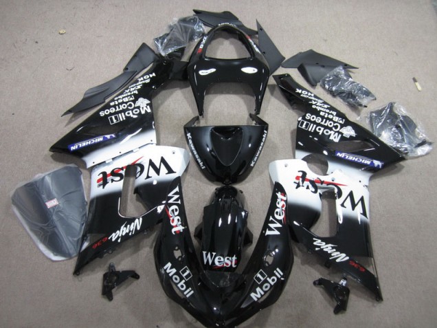 2005-2006 Black West Mobil Ninja 636 Kawasaki ZX6R Motorbike Fairings for Sale 2005-2006 Black West Mobil Ninja 636 Kawasaki ZX6R Motorbike Fairings for Sale