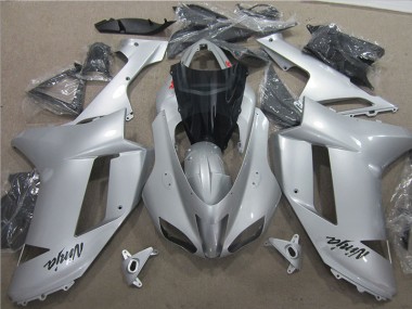 2007-2008 Silver Kawasaki ZX6R Bike Fairing for Sale