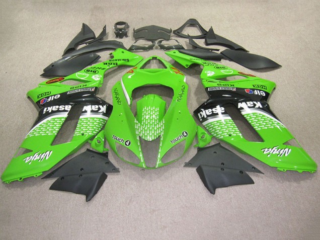2007-2008 Green Touch 4 Kawasaki ZX6R Motorcycle Fairing Kits for Sale 2007-2008 Green Touch 4 Kawasaki ZX6R Motorcycle Fairing Kits for Sale