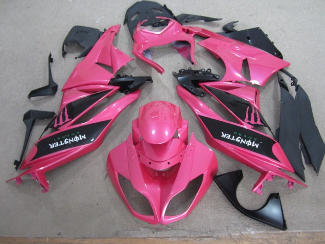 2009-2012 Pink Black Monster Kawasaki ZX6R Motor Fairings for Sale
