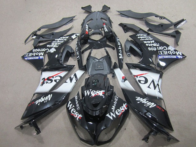 2009-2012 Black West Kawasaki ZX6R Motorcycle Fairing Kits for Sale