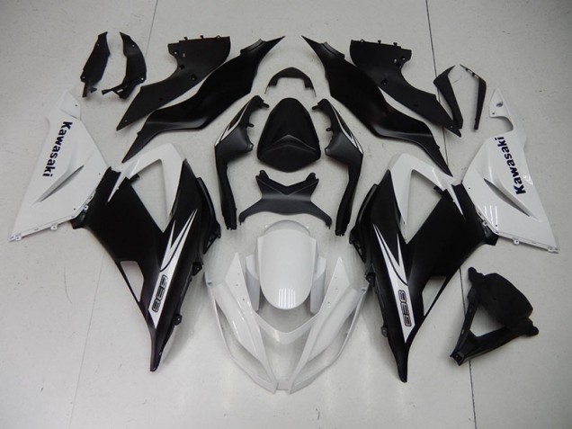 2013-2018 Black White Kawasaki ZX6R Motorcycle Fairing Kits for Sale