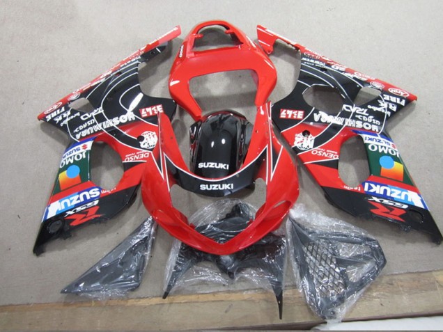 2000-2002 Red Black Denso Suzuki GSXR1000 Motorcyle Fairings for Sale