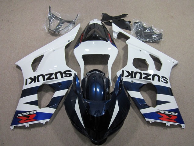 2003-2004 White Blue Black Decal Suzuki GSXR1000 Bike Fairings for Sale 2003-2004 White Blue Black Decal Suzuki GSXR1000 Bike Fairings for Sale