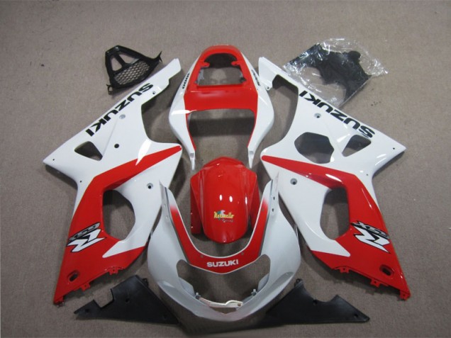 2003-2004 Red White Suzuki GSXR1000 Motorcyle Fairings for Sale 2003-2004 Red White Suzuki GSXR1000 Motorcyle Fairings for Sale