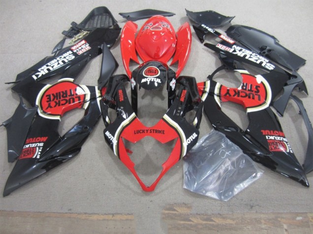 2005-2006 Black Lucky Strike Red Motul Suzuki GSXR1000 Motorbike Fairing for Sale