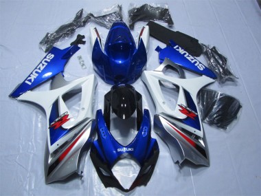 2007-2008 Blue White Suzuki GSXR1000 Bike Fairings for Sale
