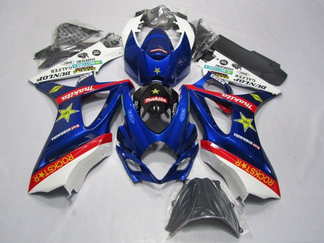 2007-2008 Blue Red Rockstar Suzuki GSXR1000 Motorbike Fairing Kits for Sale