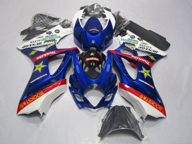 2007-2008 Blue Red Rockstar Suzuki GSXR1000 Motorbike Fairing Kits for Sale 2007-2008 Blue Red Rockstar Suzuki GSXR1000 Motorbike Fairing Kits for Sale