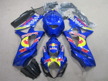 2007-2008 Blue Red Bull Suzuki GSXR1000 Motorbike Fairing Kits for Sale