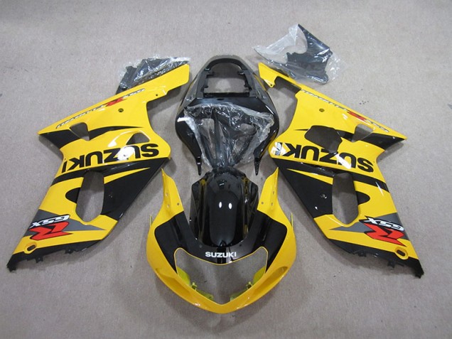 2001-2003 Yellow Black Suzuki GSXR600 Motorcycle Fairings Kits for Sale
