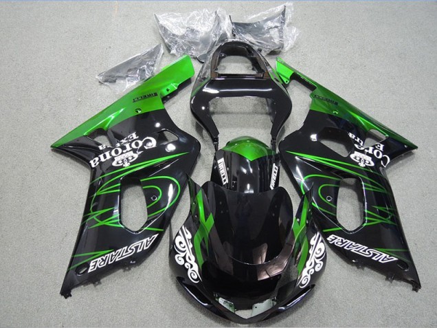 2001-2003 Black Green Corona Extra Suzuki GSXR600 Motorcycle Fairing Kits for Sale 2001-2003 Black Green Corona Extra Suzuki GSXR600 Motorcycle Fairing Kits for Sale