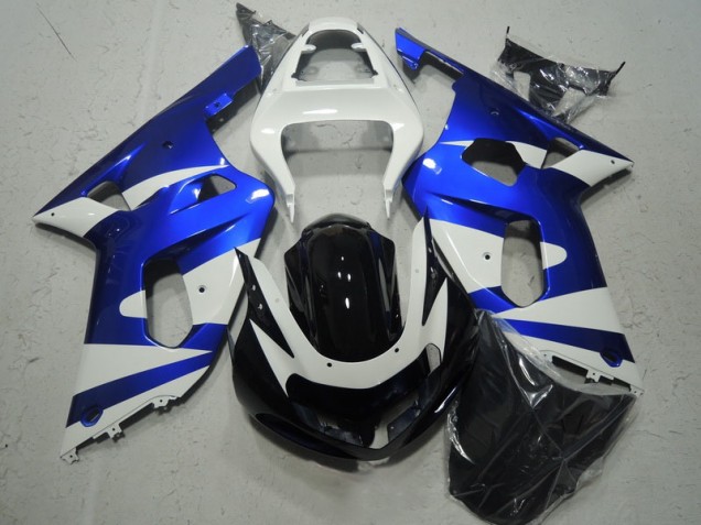 2001-2003 White Blue Suzuki GSXR600 Motorcycle Fairing Kit for Sale 2001-2003 White Blue Suzuki GSXR600 Motorcycle Fairing Kit for Sale