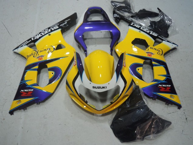 2001-2003 Yellow Purple Suzuki GSXR600 Motorbike Fairing Kits for Sale 2001-2003 Yellow Purple Suzuki GSXR600 Motorbike Fairing Kits for Sale
